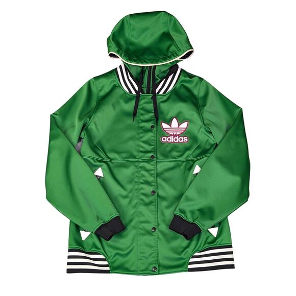 Adidas Originals Snowboarding Jacket Large Green Hooded Nylon Retro Rare 2012 - Picture 9 of 12